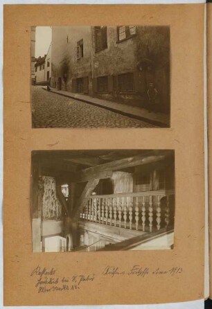 Straßenansicht oberhalb des Gerberbruchs, Rostock: Ansicht, Innenansicht (aus: Skizzen- und Fotoalbum 25)