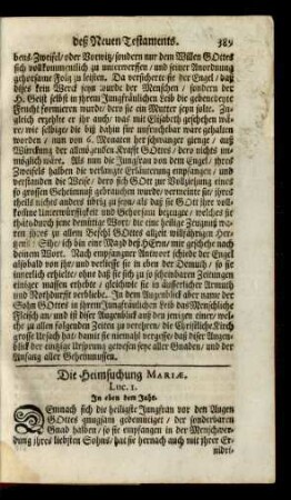 Die Heimsuchung Mariae. Luc. 1.