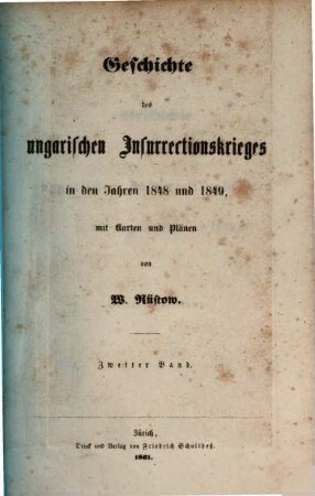 Geschichte des ungarischen Insurrectionskrieges in den Jahren 1848 und 1849. 2