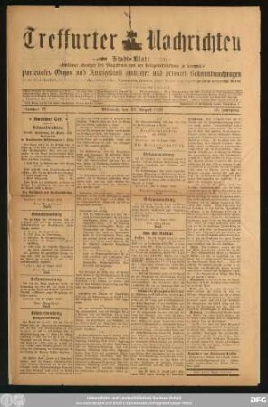 Treffurter Nachrichten : Stadtblatt, Nr. 67. Mittwoch, den 22. August 1923