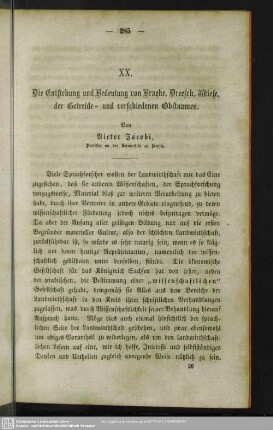 XX. Die Entstehung und Bedeutung von Brache, Dreesch, Wiese, der Getreide- und verschiedenen Obstnamen