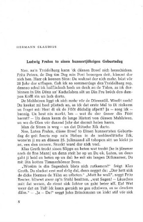 Ludwig Frahm to sinen hunnertjöhrigen Geburtsdag