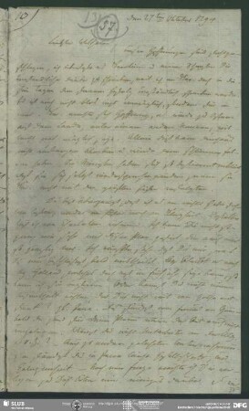 Eigenh. Brief von Friedrich von Schlegel an August Wilhelm von Schlegel, o.O., 27.10.1794