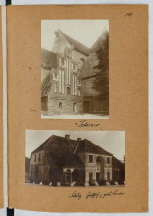 Stadtkirche »St. Peter und Paul«, Teterow. Gasthaus »Zum Goldenen Frieden«, Schlitz: Ansichten (aus: Skizzen- und Fotoalbum 25)