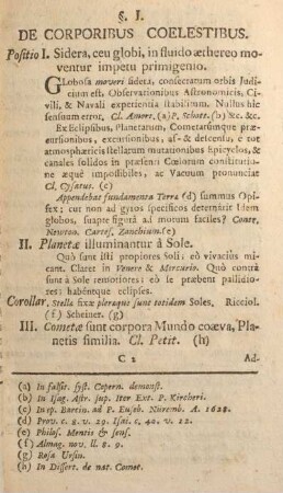 §. I. De corporibus coelestibus.