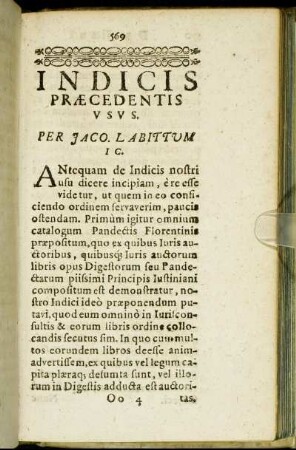 Indices Præcedentis Usus.