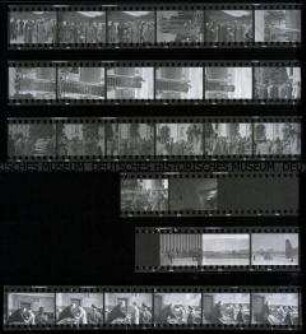 Schwarz-Weiß-Negative mit Aufnahmen der Indochinakonferenz zum Indochina- und Koreakrieg 1954 in Genf (Ankunft der Delegierten)