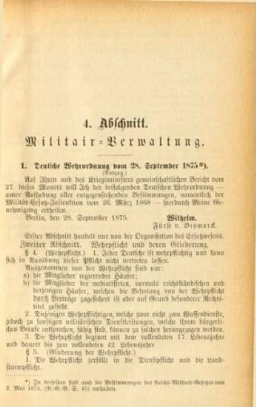 4. Abschnitt. Militair-Verwaltung