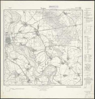 Messtischblatt 2539 : Torgau (Ost), 1932 Torgau (Ost) : Torgau (Ost). - Hrsg. 1904, bericht. 1912, einz. Nachtr. 1932. - 1:25000. - [Berlin]: Reichsamt für Landesaufnahme, 1932. - 1 Kt.