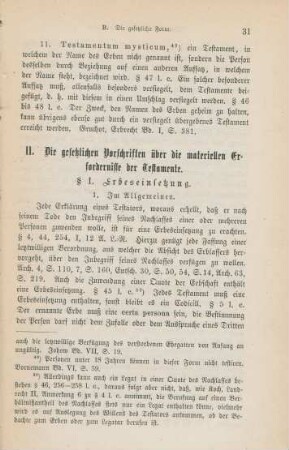 II. Die gesetzlichen Vorschriften über die materiellen Erfordernisse der Testamente.