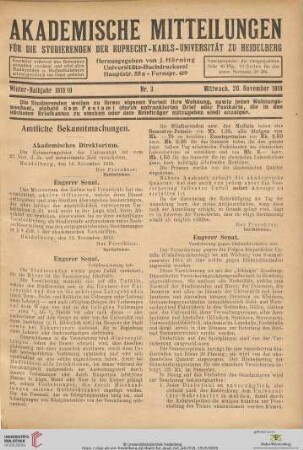 Nr. 3 (20. November 1918)