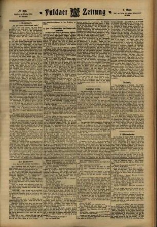 Zweite Ausgabe vom Samstag, den 28. Oktober 1911.