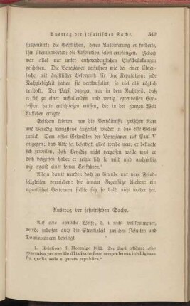 Austrag der jesuitischen Sache.