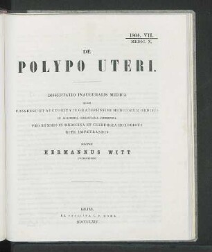 De Polypo Uteri.