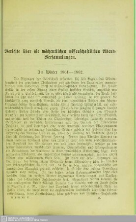 Wissenschaftliche Abend-Versammlungen