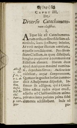 Caput III. De Diversis Catechumenorum classibus