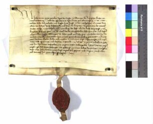 Abt Johann zu Ellwangen belehnt Schenk Konrad den Älteren zu Limpurg mit dem Mantel (Burgfried) an dem Schloss zu Schmiedelfeld und dem Hofe zu Zimmerberg.