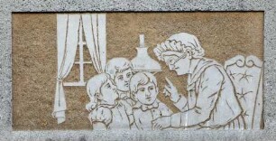 Heiligkreuz-Schule — Südflügel — Wandbild