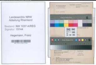 Entnazifizierung Franz Hegemann , geb. 04.06.1913 ()