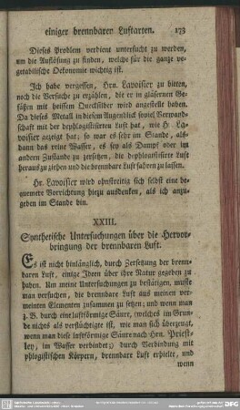 XXIII. Synthetische Untersuchungen über die Hervorbringung der brennbaren Luft