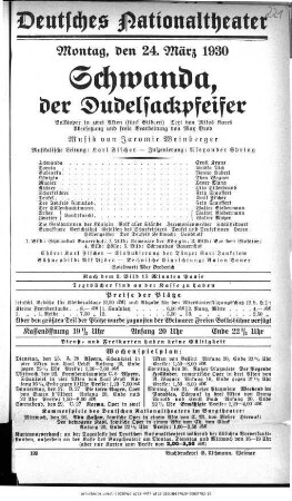 Schwanda, der Dudelsackpfeifer