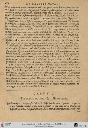 Caput V: De armis nauium & instrumentis