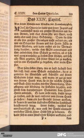 Das XXIV. Capitel. Von seinen Almosen und Wercken der Barmhertzigkeit.