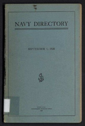Navy Directory - Officers of the United States Navy, September 1, 1920.