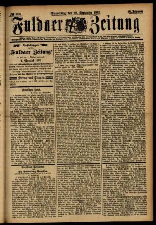 Ausgabe vom Donnerstag, den 29. September 1892.