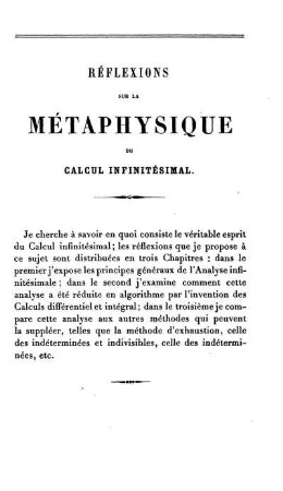 Réflexions sur la Métaphysique du Calcul Infinitésimal.