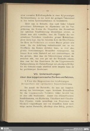 I. Über die Disposition des feinkörnigen Bromsilbers zur optischen Sensibilisierung