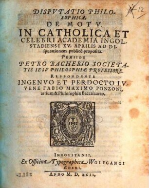 Dispvtatio Philosophica, De Motv