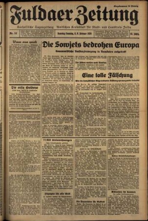 Erste Ausgabe vom Samstag, den 08. Februar 1936.