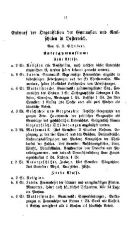 Entwurf der Organisation der Gymnasien und Realschulen in Oesterreich
