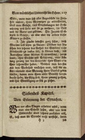 Siebendes Kapitel. Von Erlernung der Sprachen.