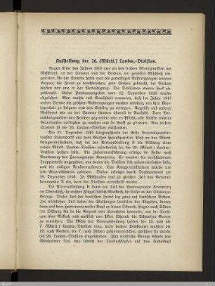 Auffstellung der 26. (Württ.) Landw.-Division