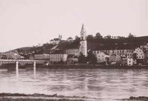Passau, Stadtansicht : Passau. Blick über den Inn auf die Innstadt und die Wallfahrtskirche Mariahilf