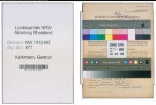 Entnazifizierung Gertrud Kerkmann , geb. 11.11.1899 (Bankgehilfin)