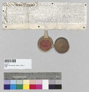 Johann Warmund von Preysing, Freiherr zu Altenpreysing etc., Rat und Pfleger zu Vilshofen, belehnt Georg Wilhelm Mohn zu Neuburg mit dem Drittel Zehnten aus einer Hube zu Frauenberg und weiteren benannten Gütern. S: Johann Warmund von Preysing, Freiherr zu Altenpreysing etc., Rat und Pfleger zu Vilshofen