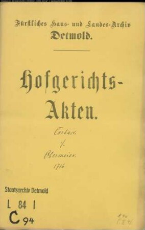 Corbach, Christoph gegen Obermeier zu Brüntrup - Schuldforderung