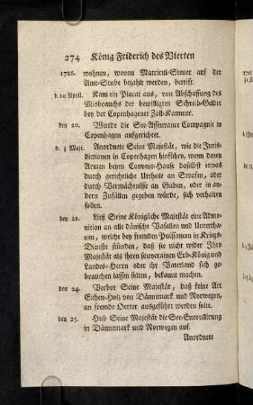 274-294, Jahr 1726, 1727, 1728, 1729, 1730.