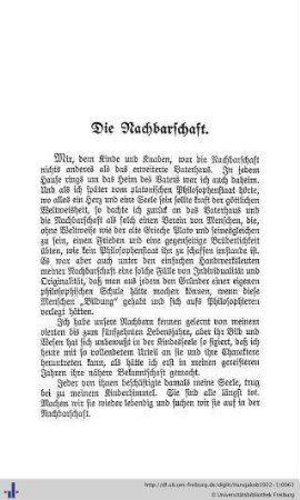 Die Nachbarschaft.