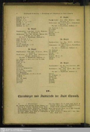 IV. Ehrenbürger und Stadtälteste der Stadt Chemnitz