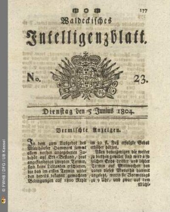 No. 23. Dienstag den 5 Junius 1804
