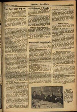 Zweite Ausgabe vom Donnerstag, den 19. Oktober 1933.