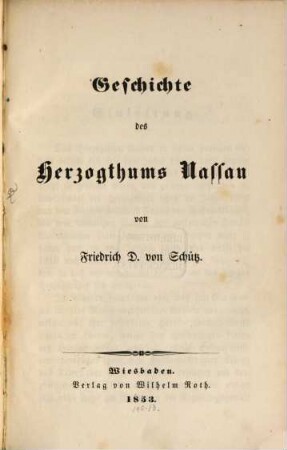 Geschichte des Herzogthums Nassau
