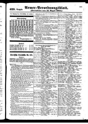 629. Ausgabe. Mittwoch, 11. August 1915