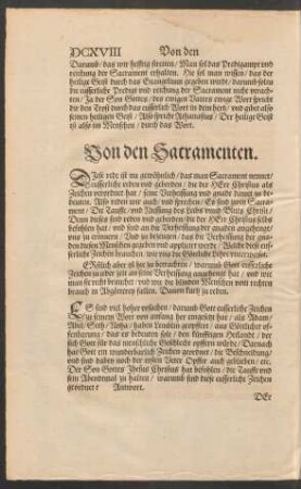 Von den Sacramenten.