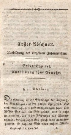 §. 1. Stellung.
