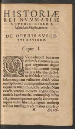 Historiae Rei Nummariae Veteris Liber I.